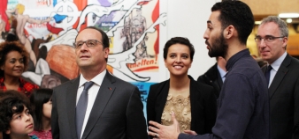 François Hollande et Najat Vallaud-Belkacem ont lancé la Semaine d'éducation contre le racisme et l'antisémitisme au musée de l'Histoire de l'immigration, lundi 21 mars. La moitié des universités ont aujourd'hui un référent sur le sujet.