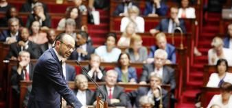 Le Premier ministre, Édouard Philippe, devant l'Assemblée nationale, lors de son discours de politique générale, mardi 4 juillet 2017.
