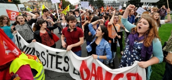 Etudiants de l'université Blaise Pascal (Clermont-Ferrand) - Manifestation contre l'austérité - 16 octobre 2014