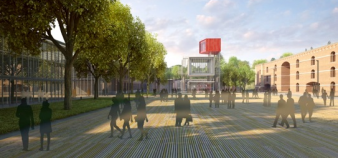 Le projet de Renzo Piano avec, au milieu de la place d'Armes, le "signal" qui indiquera le site dans la ville d'Amiens et dont la vue sera orientée vers la cathédrale. © Renzo Piano Building Workshop-Amiens Métropole