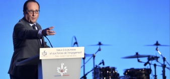 François Hollande, le 11 janvier 2016 lors des voeux à la jeunesse