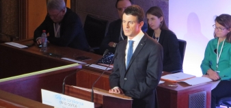 Le Premier ministre Manuel Valls, lors de son discours de clôture de la Grande conférence de santé.