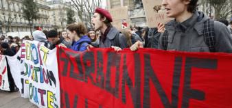 Les étudiants mobilisés contre le plan étudiants à Paris le 15 mars 2018