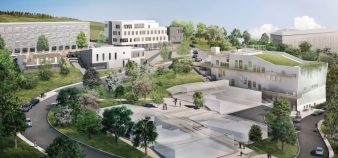 Le futur campus de la faculté de médecine Lyon Sud, selon le projet architectural. Avec quatre bâtiments supplémentaires, il permettra d’accueillir 2.000 étudiants de plus. © AUA Paul Chémétov