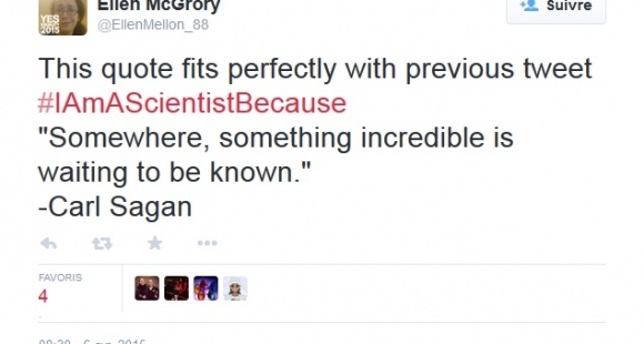 Sur Twitter, je suis scientifique parce que...