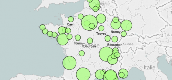 Carte des implantations des écoles privées en France.