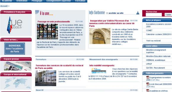 Rectorat de Paris : une vitrine web dépoussiérée