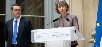 Anne Genetet ministre de l'Education nationale et Alexandre Portier, ministre délégué chargé de la Réussite scolaire et de l'Enseignement professionnel.