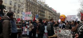 À Montparnasse, 3e journée de mobilisation de la jeunesse contre la loi Travail.