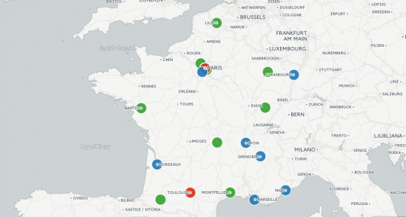 La carte de France des Idex
