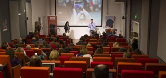 Benjamin Rey présente la startup Ilini lors du EdJobTech Day organisé par l'EM Lyon le 29 novembre 2018.