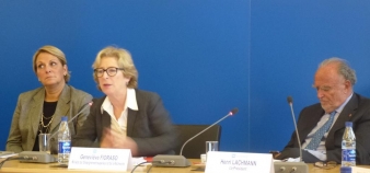 Lancement du comité Sup'Emploi - Geneviève Fioraso au centre, Françoise Gri et Henri Lachmann - Dec2013