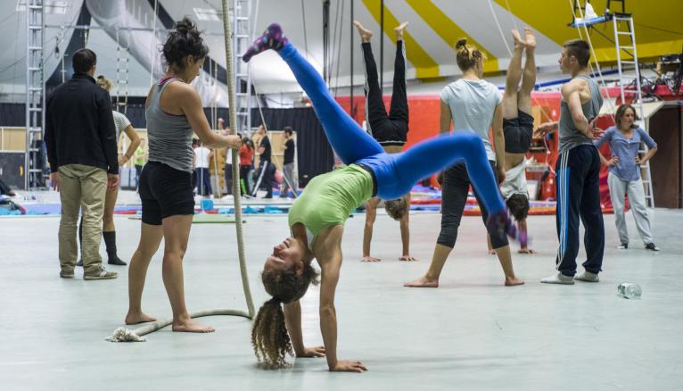La formation des acrobates à l'ENACR est un long travail quotidien, à la fois physique et artistique.