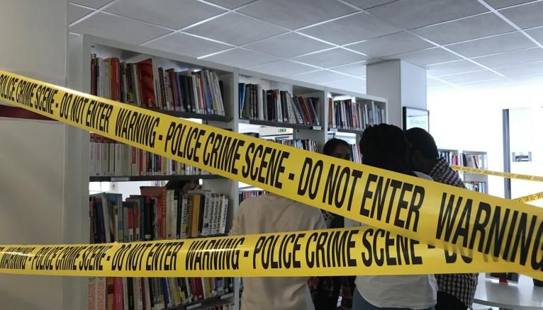 La "scène de crime" lors des murder parties de l'ISC Paris