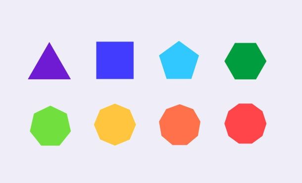 Différents types de polygones réguliers