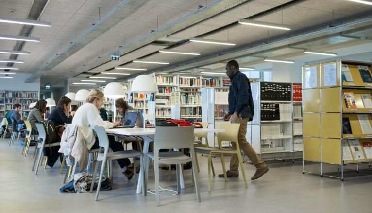La bibliothèque de l'IEP, qui dispose de petits espaces de discussion et de grandes tables de travail, peut accueillir jusqu'à 360 étudiants.