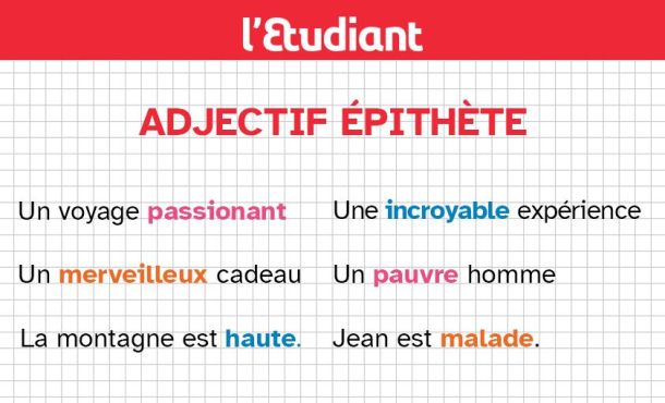 Adjectif épithète Et Attribut Exercices Corrigés Adjectif épithète : définition, accords, exercices - L'Etudiant