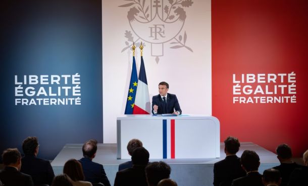 Le président de la République, Emmanuel Macron, lors de sa conférence de presse, mardi 16 septembre 2024, à l'Elysée.