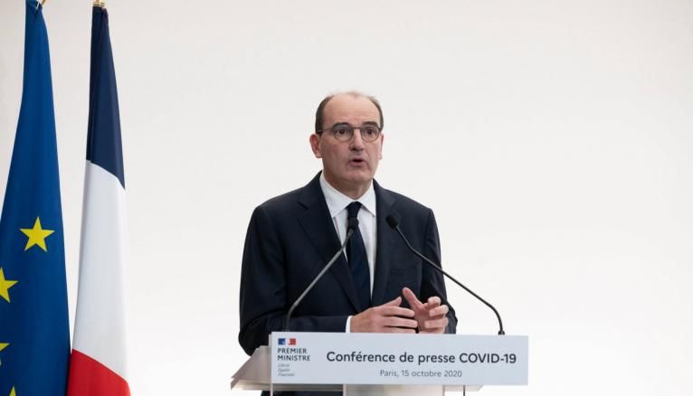 Le Premier ministre Jean Castex lors de sa conférence de presse, le 15 octobre 2020.