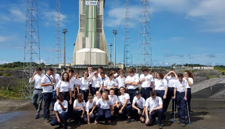 En Guyane, les volontaires ont assisté au décollage d'une fusée.