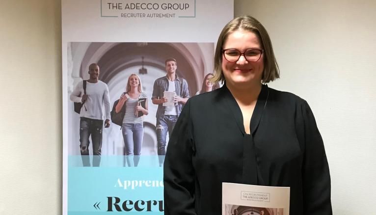 Justine 28 ans apprentie recruteur chez The Adecco Group