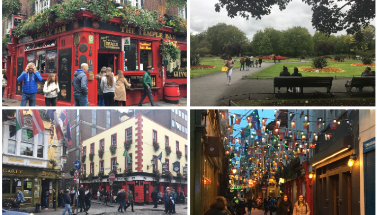 Julie profite des rues animées de Dublin, en Irlande, "une tradition" selon l'étudiante.