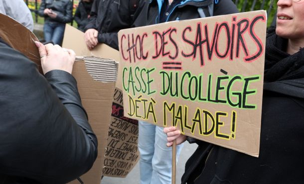 Des manifestants contre le plan "Choc des savoirs", le 2 avril 2024.