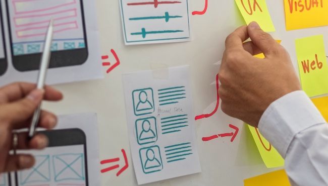 Le post-it, outil indispensable des ateliers sketching des UX designers.