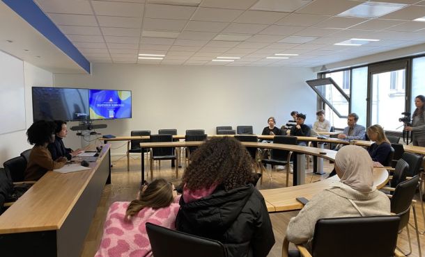 Des lycéens ont assisté à un atelier pour s'entraîner au grand oral le mercredi 24 avril à l’université Panthéon-Sorbonne, à Paris.