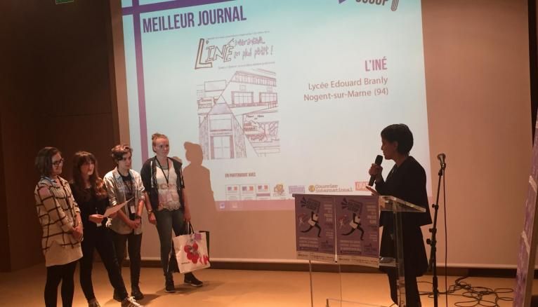 L'Iné, le journal du lycée Edouard Branly à Nogent-Sur-Marne (94), obtient le prix du meilleur journal dans la catégorie lycée, au concours Kaléïdo'scoop 2016