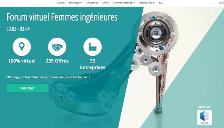 Capture d'écran du forum virtuel de recrutement pour les "femmes ingénieures"