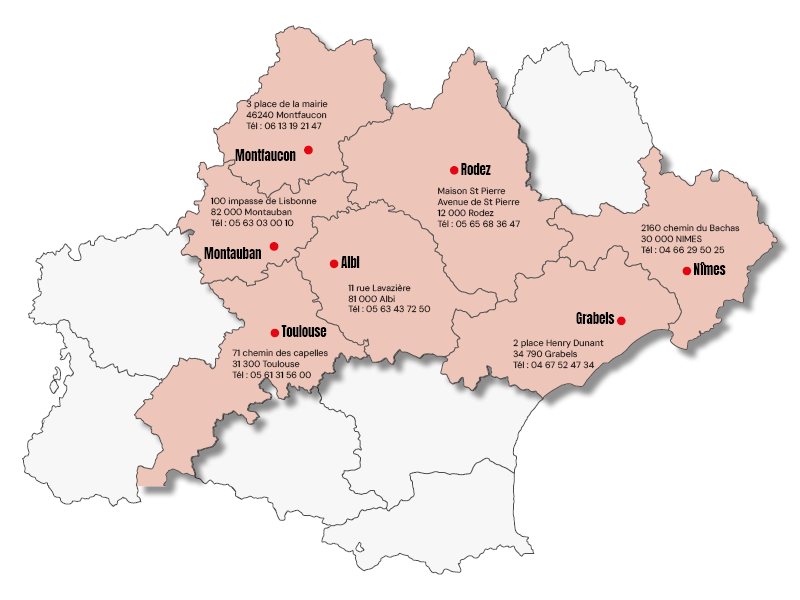 carte sites Occitanie